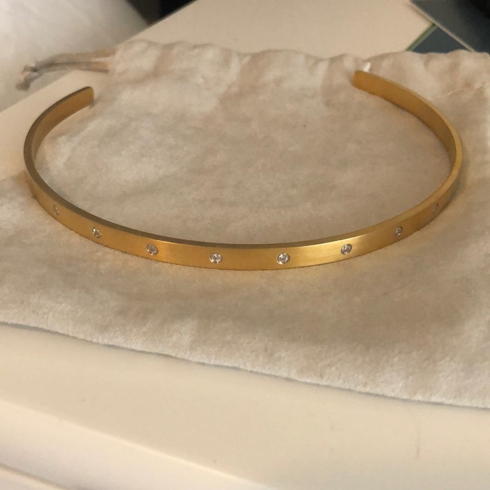 HP ⭐️ NWOT Bagatiba Gold Diamond Chocker Necklace - Picture 3 of 7
